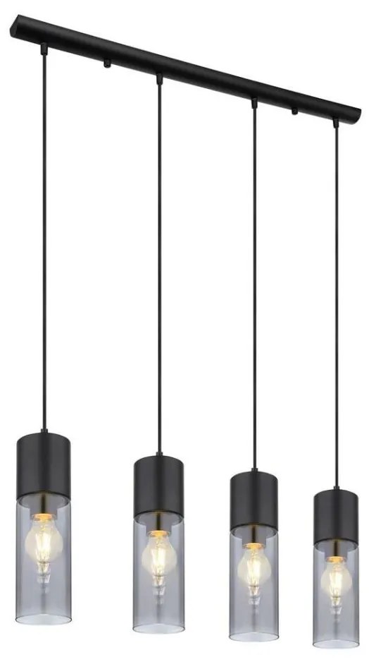Globo 21000-4HB - Luster na lanku ANNIKA 4xE27/25W/230V čierna