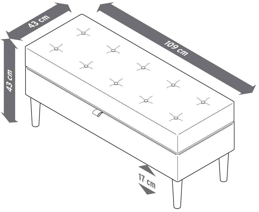 Čalúnená lavica s odkladacím priestorom