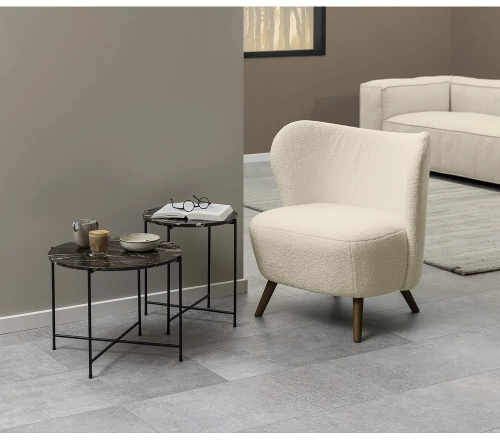 Okrúhly odkladací stolík s mramorovou doskou ø 42 cm Avila – Actona