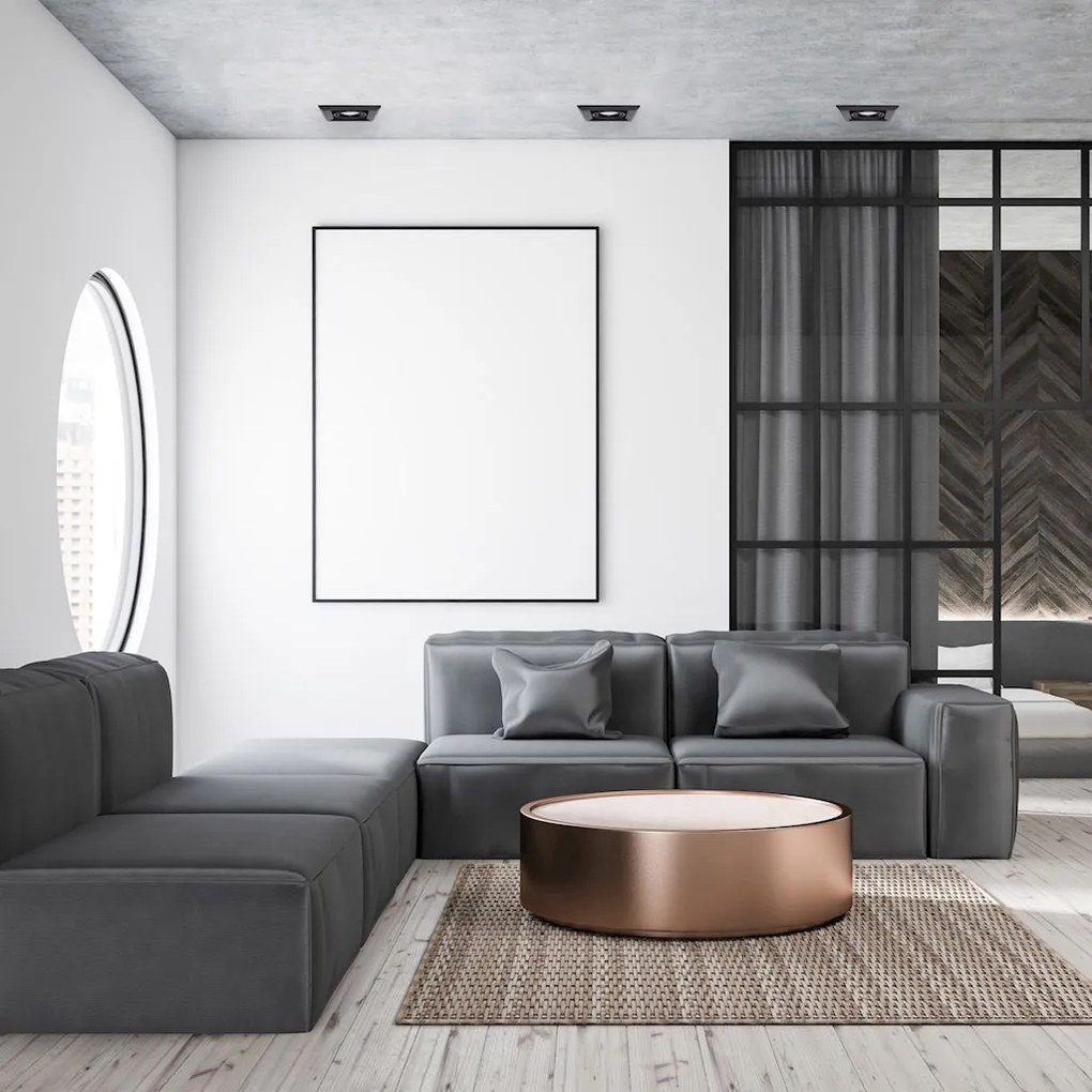 Podhľadové svietidlo Blocco, 1x čierne kovové tienidlo, (možnosť polohovania), b