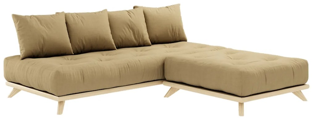 Variabilná pohovka Senza Clear lacquered/Wheat beige 85 × 200 × 90 cm