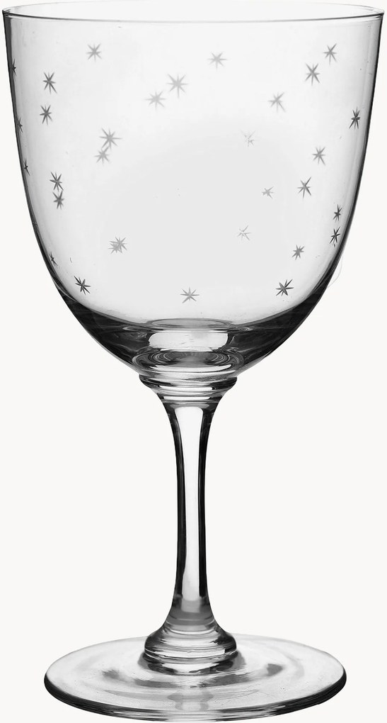Ručne fúkané krištáľové poháre na víno Stars, 2 ks