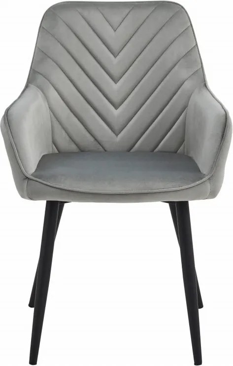 Kreslo NANA - sivý zamat / čierne nohy