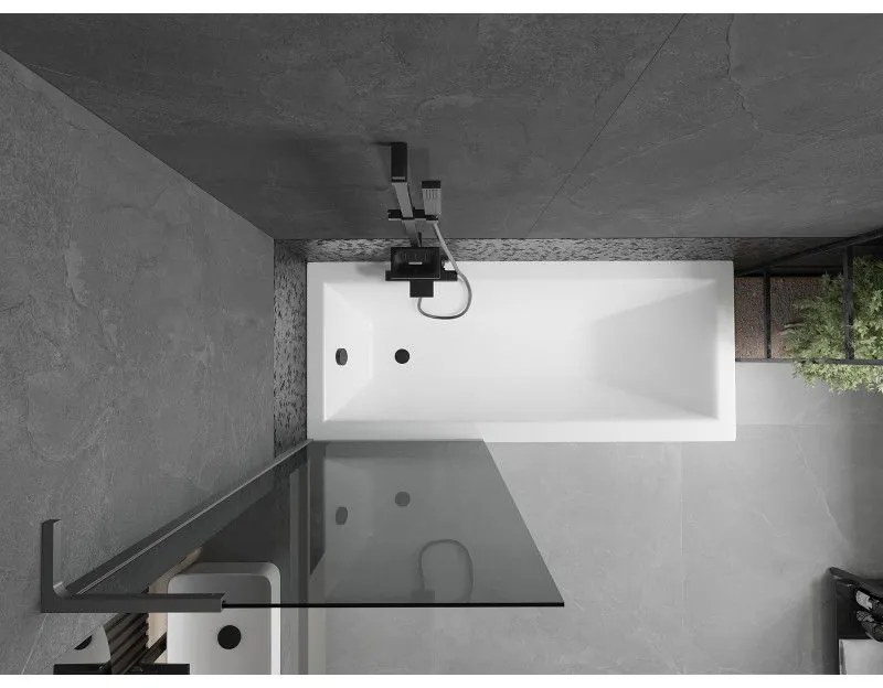 Mexen Next L, 1-krídlová vaňová zástena 70 x 150 cm, 6mm šedé sklo, grafitový profil, 895-070-000-03-40-95