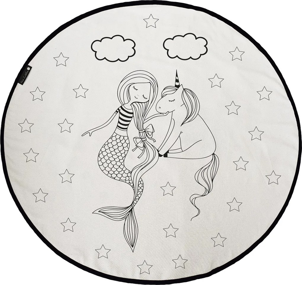 Butter Kings, KOBEREC - OMAĽOVÁNKY - Talking under the stars, 130x130 (priemer) kruh, biela, detská izba