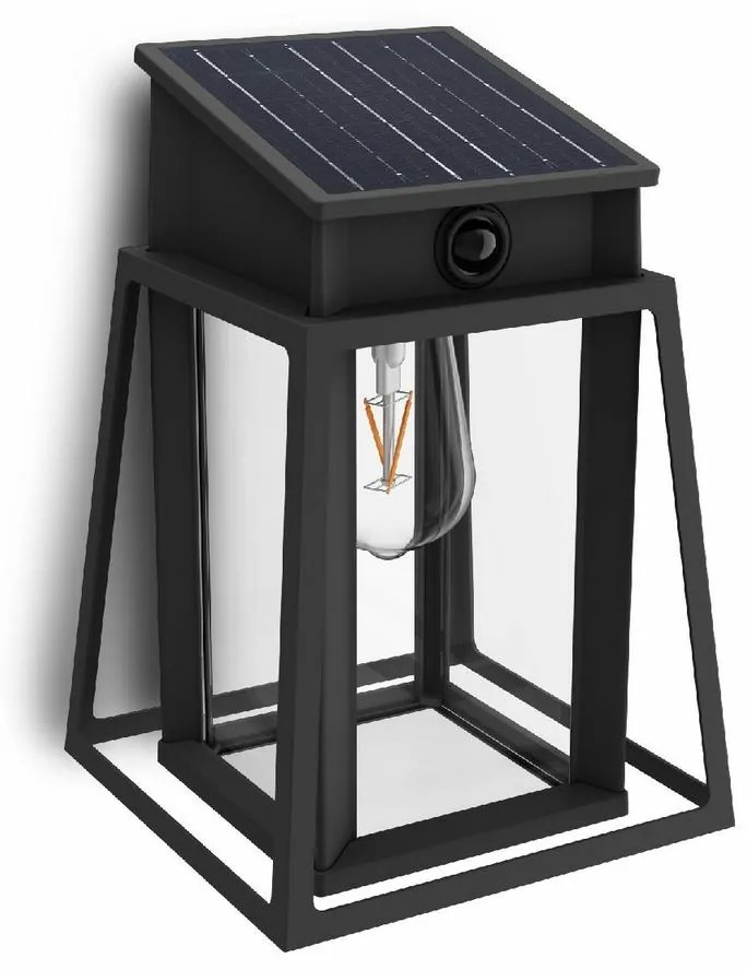 Philips Lysin UltraEfficient solárne LED svietidlo so senzorom čierna, 3,2 W, 500 lm, 2700 K