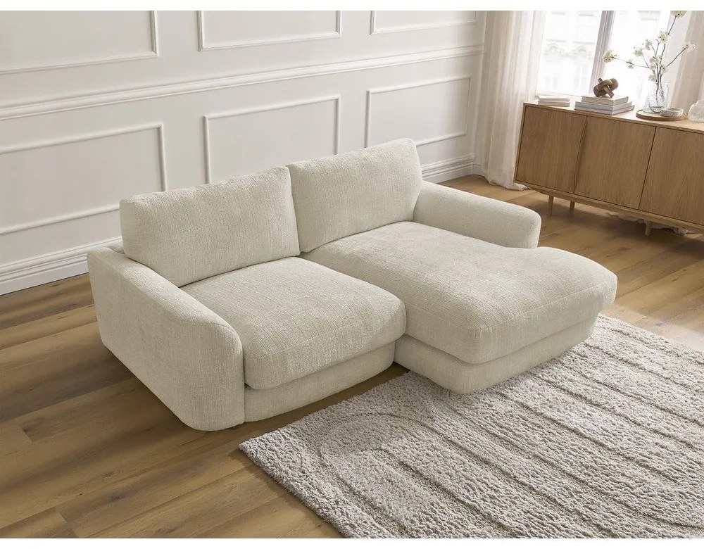 Béžová ženilková rohová pohovka (pravý roh/s leňoškou) Leonore – Bobochic Paris