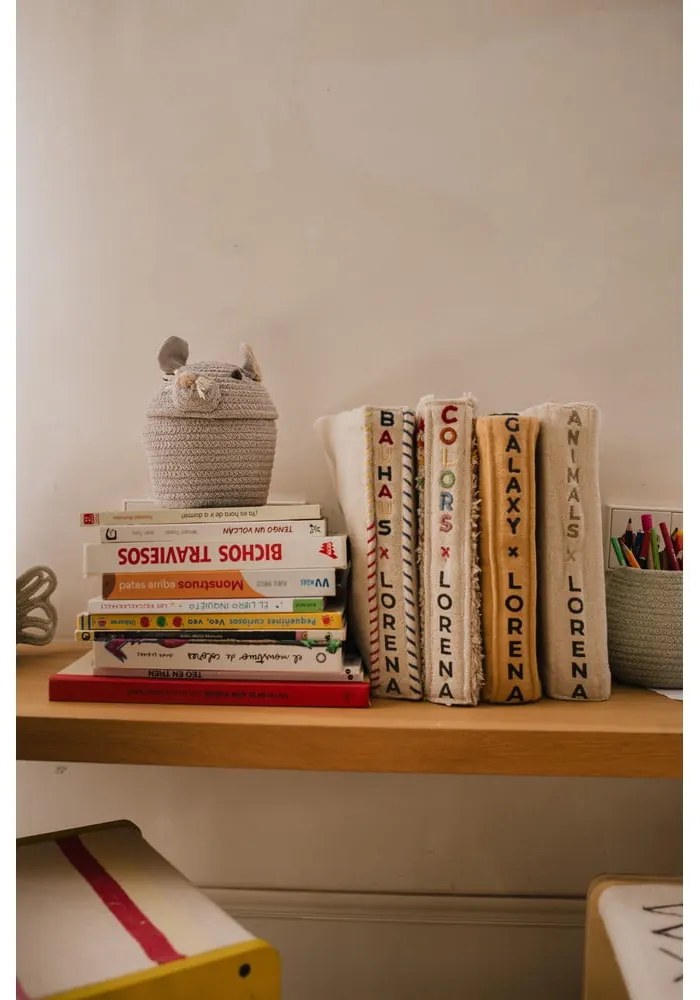 Sivý látkový detský kôš na hračky ø 15x15 cm Mini Renata the Rat – Lorena Canals