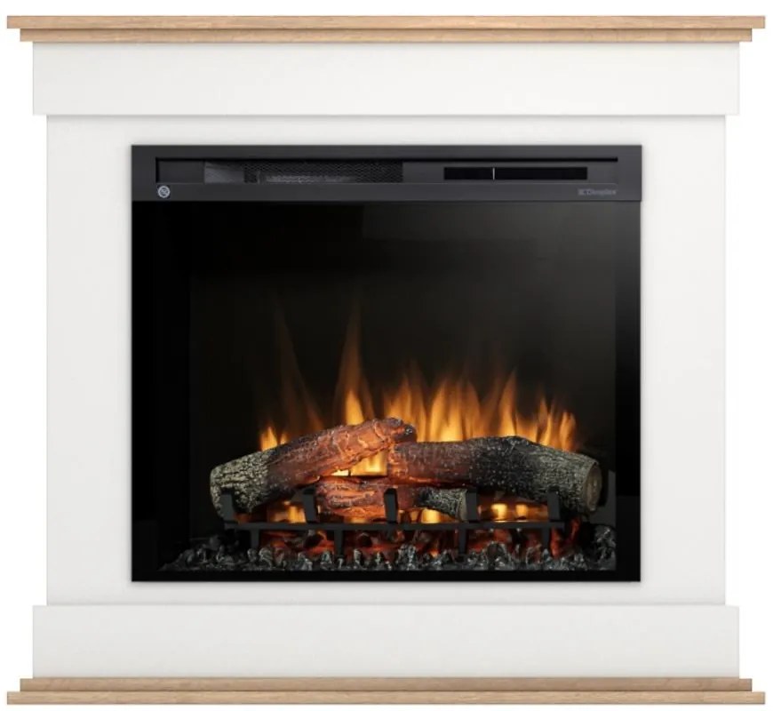 Elektrický krb Lenox 28 biely/dub
