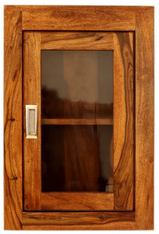 Nástenná skrinka do kúpeľne Nela 40x60x15 indický masív palisander Orech