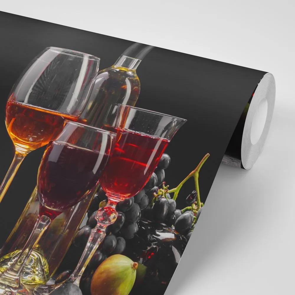 Samolepiaca fototapeta víno s hroznom - 300x200