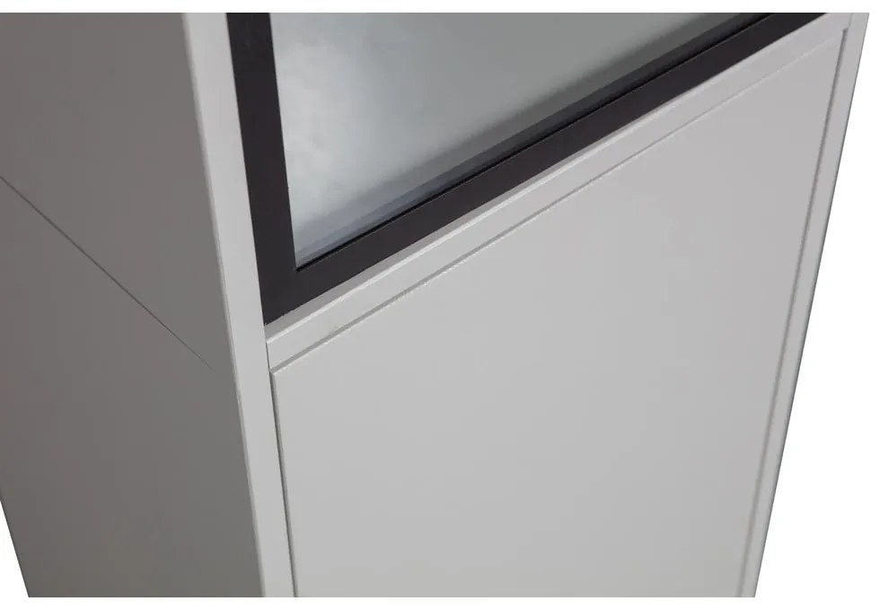 Svetlosivá vitrína z borovicového dreva 53x230 cm Basic – vtwonen