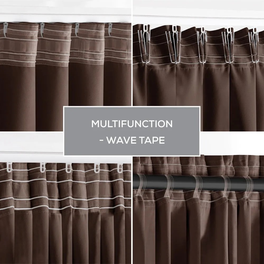 Hnedý zatemňovací termo záves 140x245 cm Pleat – Restilo