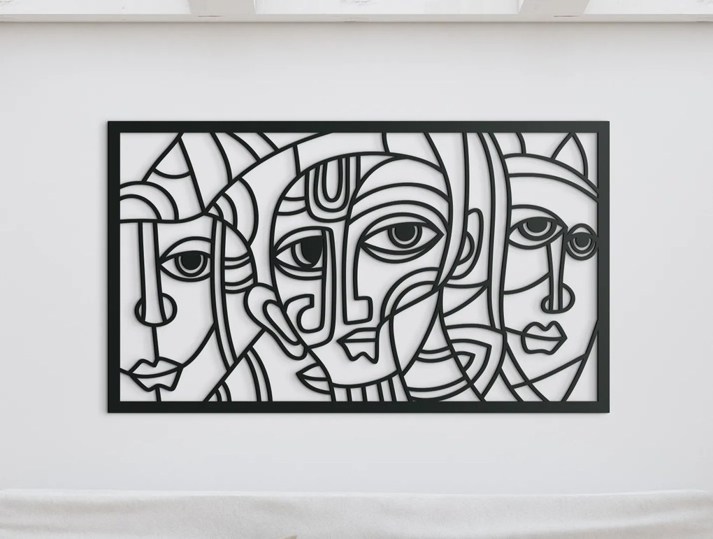 drevko Kubistický obraz z dreva Pohľady Rozmer obrazu: 26 x 44,5 cm, Farba dekorácie: Čierna
