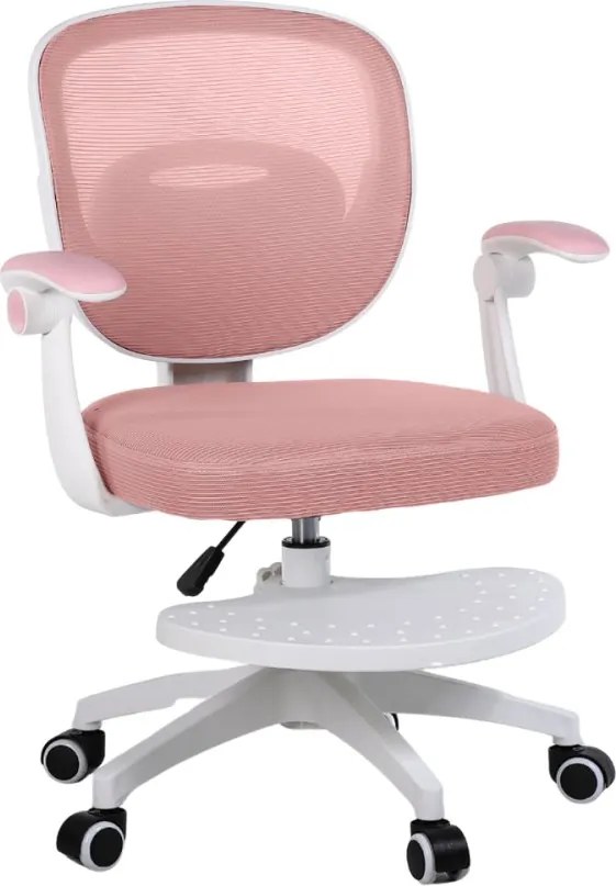 Detská otočná stolička Neoseat JUNI 008 s podnožou — látka, ružová