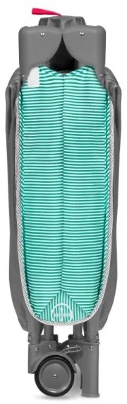 Lionelo - Cestovná postieľka SVEN PLUS šedá/tyrkysová