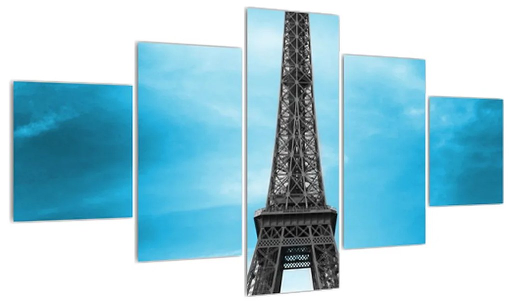 Obraz Eiffelovej veže a modrého auta (K011808K12570)