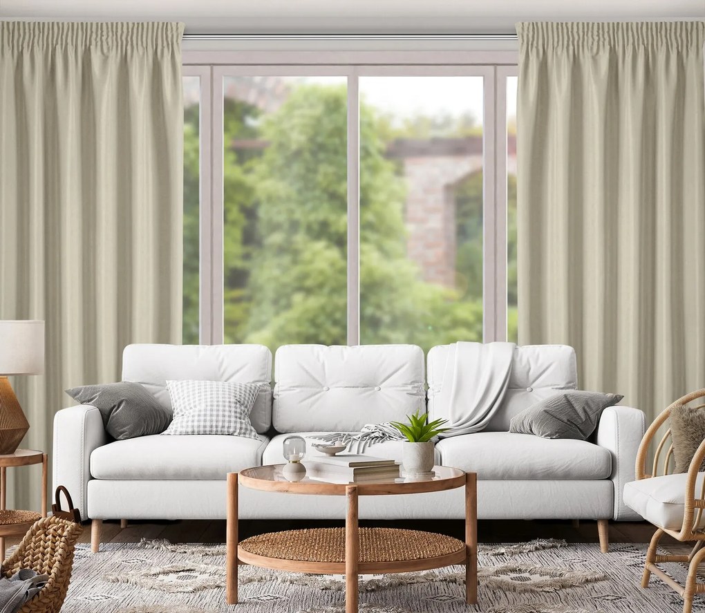 ZÁVES NA PÁSKE RITA 140X270 CM TMAVOBÉŽOVÁ