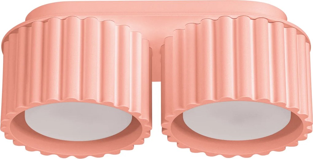 Stropné svietidlo Aura, 2x ružové hliníkové tienidlo, (6 cm)