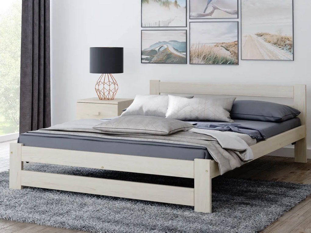 Posteľ bielená borovica Eureka VitBed 140x200cm | AMI Nábytok