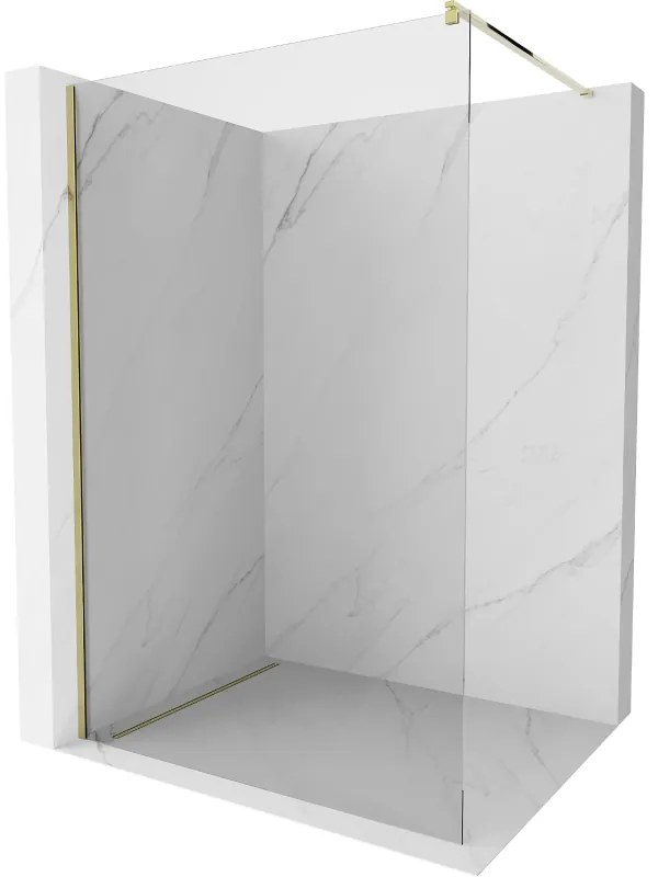 Mexen Kioto, sprchová zásteny typ Walk-In 170 x 200 cm, 8mm číre sklo, zlatý lesklý profil, 800-170-101-50-00