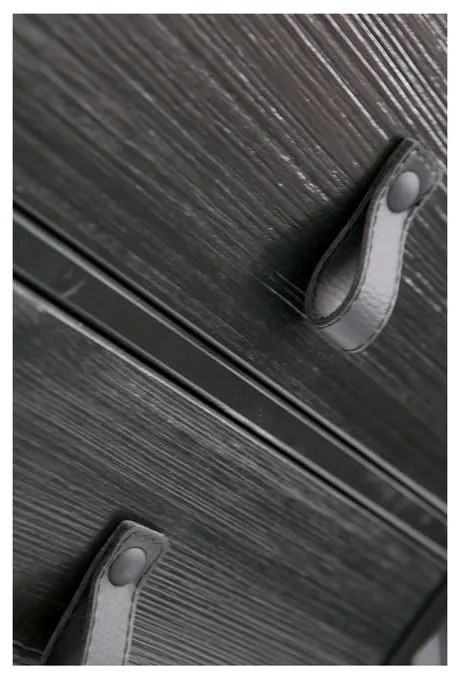 Čierny nočný stolík so zásuvkou a dvierkami WOOOD Zola