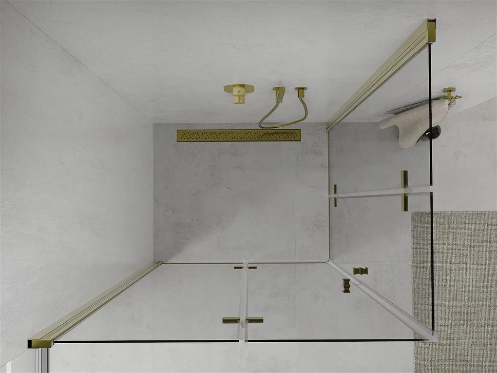 Mexen Lima Duo, sprchový kút 100 (dvere) x 90 (dvere) cm, 6mm číre sklo, zlatý profil, 856-100-090-50-00-02