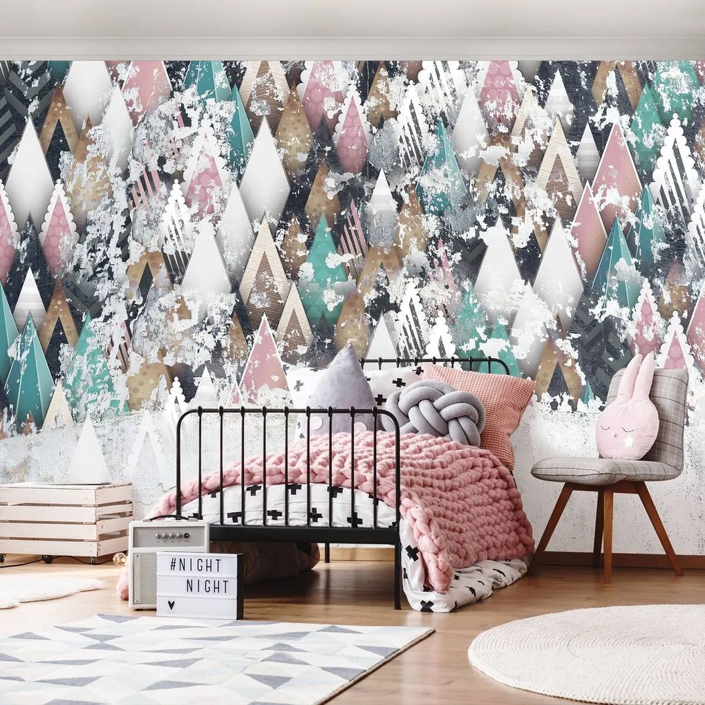Fototapeta - Geometrický vzor na stene (152,5x104 cm)