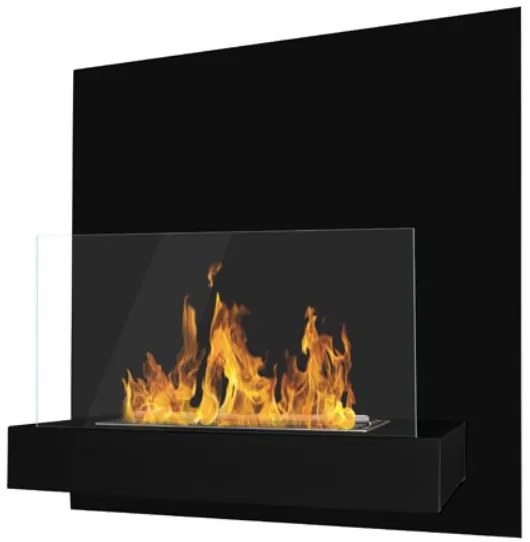 Závesný biokrb na stenu ČIERNY SO SKLOM 45x47x17