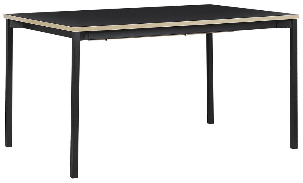 Rozkladací jedálenský stôl 140/190 x 90 cm čierny AVIS Beliani