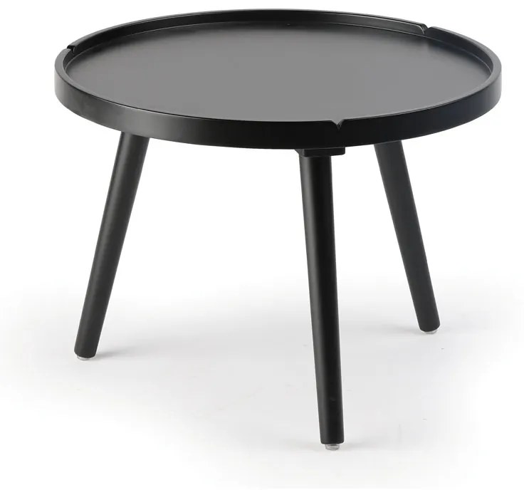 Odkladací stolík z MDF, priemer 500 mm, čierny