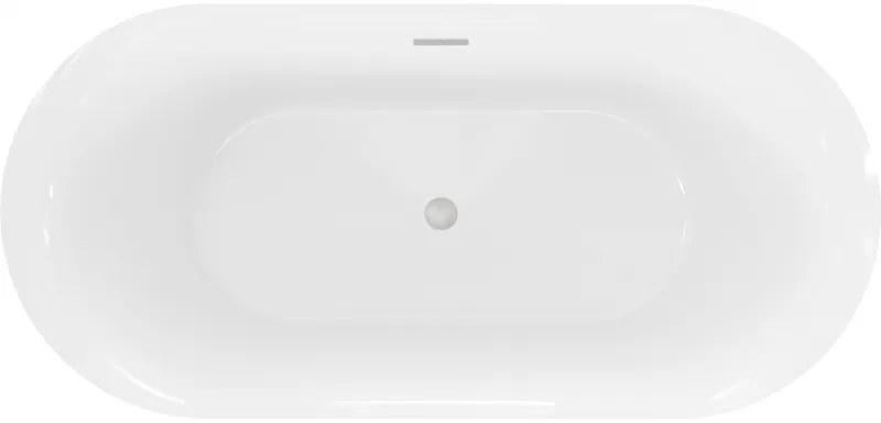 Mexen Roxy, voľne stojaca vaňa 170 x 80 cm, biela, brúsená oceľ prepad, 51201708000-97