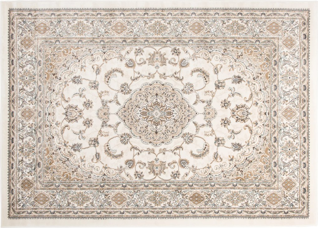 Biely obdĺžnikový koberec DUBAI CHU 6956A – nízky vlas Rozmer: 160x220 cm