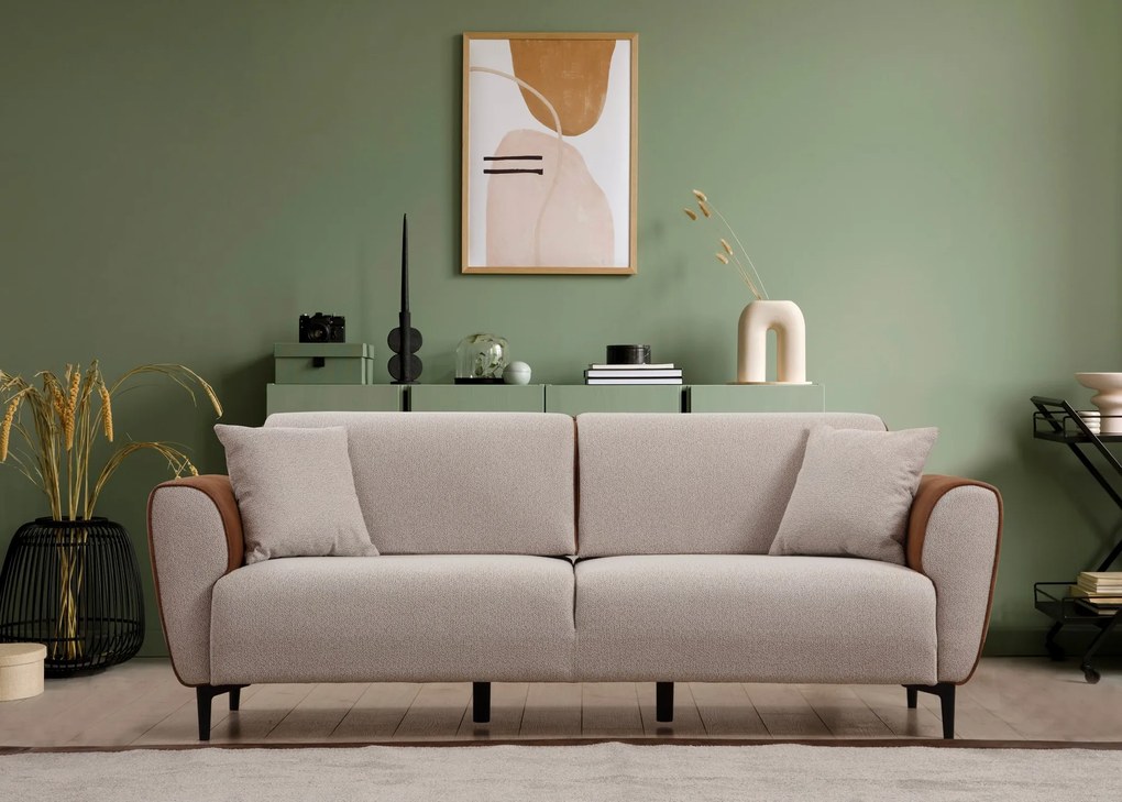 Trojmiestna rozkladacia pohovka Switch 215 x 85 cm, béžovo škoricová