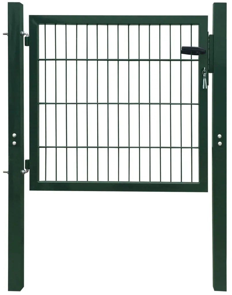 vidaXL Oceľová plotová brána, zelená, 106x150 cm