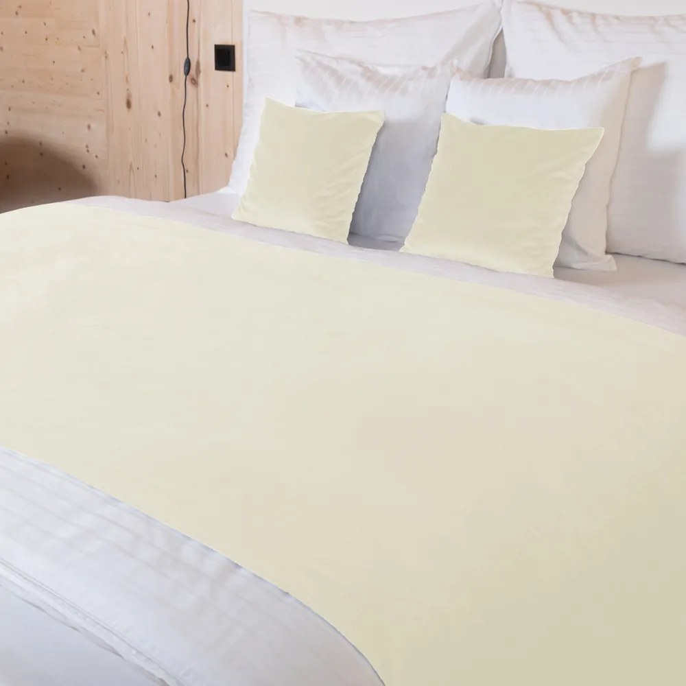 Biante Zamatový prehoz/behúň na posteľ Velvet Prémium SVP-003 Smotanový 60x260 cm