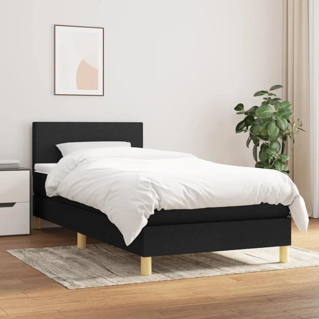 Boxspring posteľ s matracom čierna 100x200 cm látka 3140435