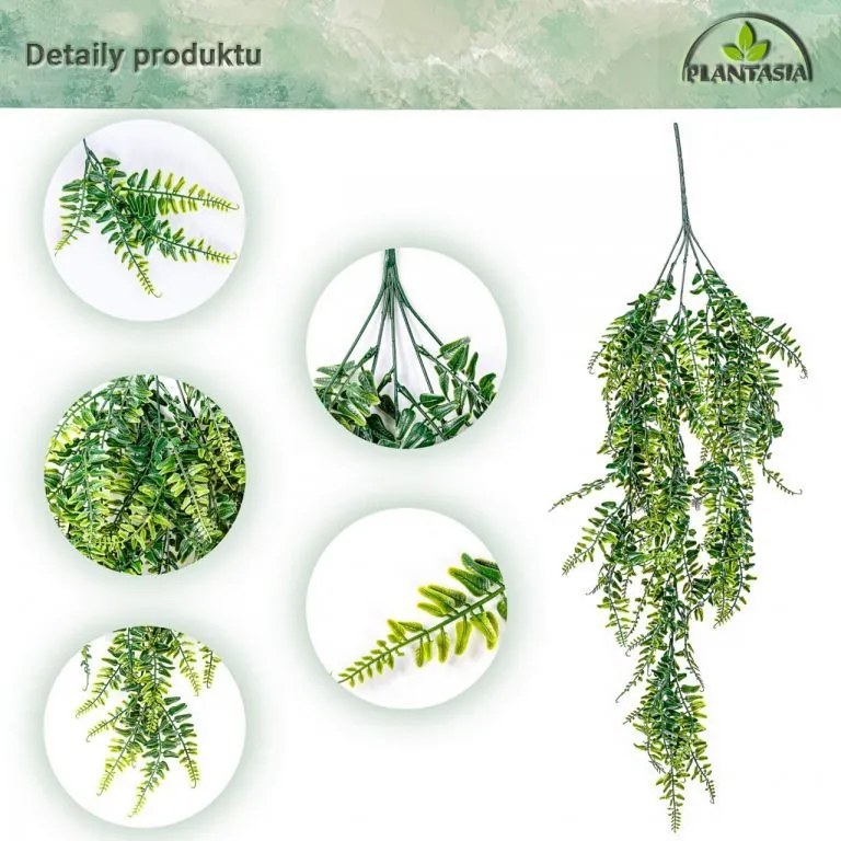 PLANTASIA Umelá závesná rastlina, 80 cm, 2 kusy