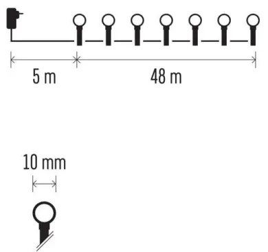 LED Vianočná vonkajšia reťaz 480xLED/53m IP44 multicolor