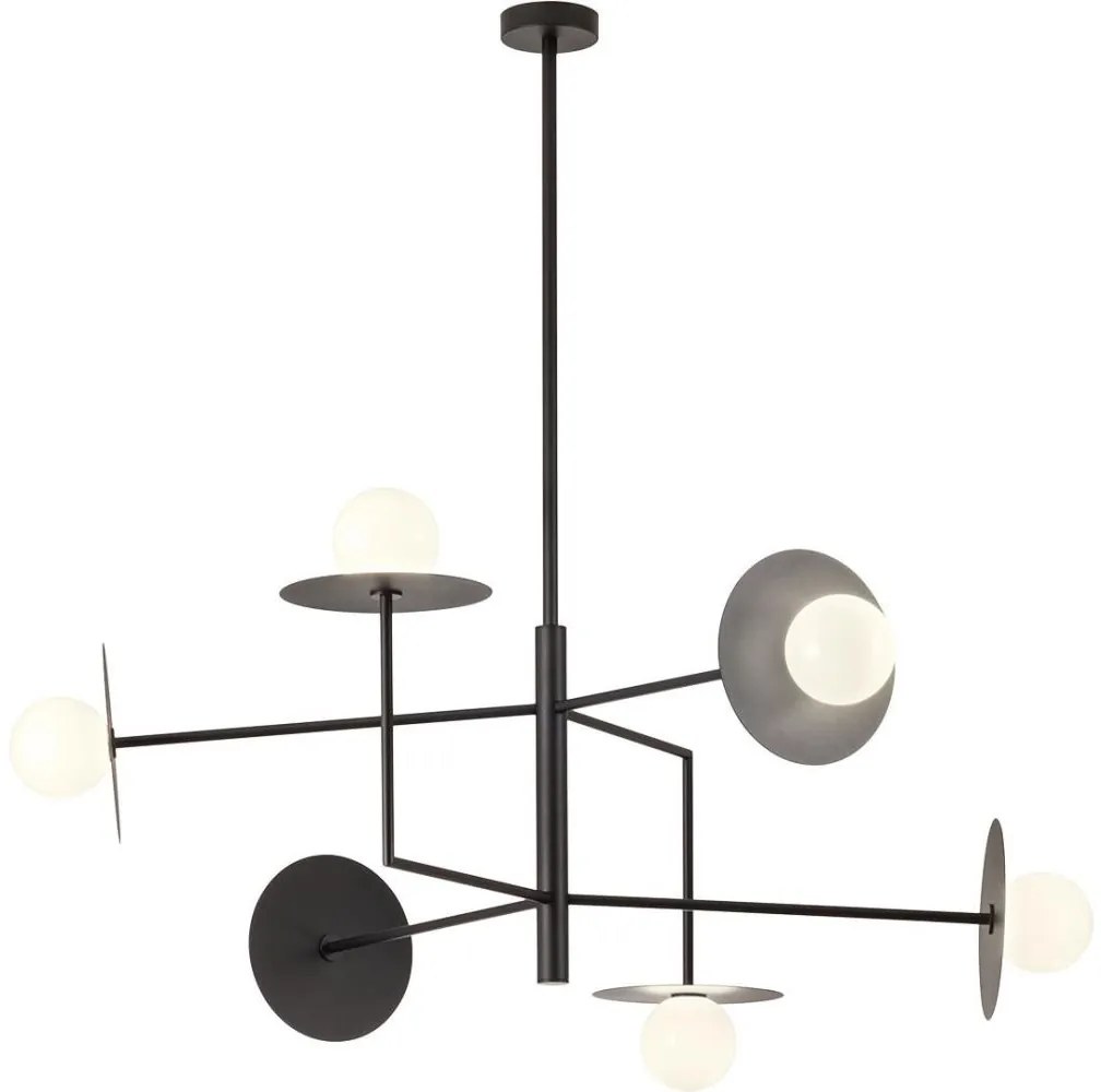 Redo 01-2734 - Luster na tyči PLATO 6xG9/10W/230V čierna