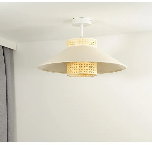 Duolla - Prisadený luster RIO RATTAN 1xE27/15W/230V pr. 45 cm béžová/ratan