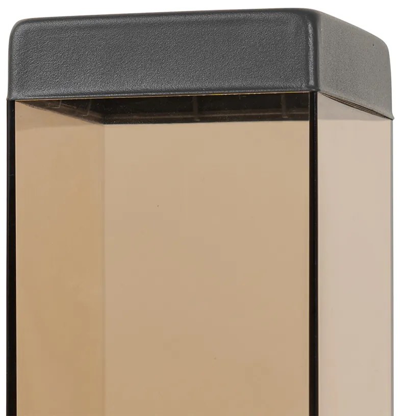 Inteligentné vonkajšie stĺpikové svietidlo tmavosivé s dymovým sklom 45 cm vrátane WiFi P45 - Malios