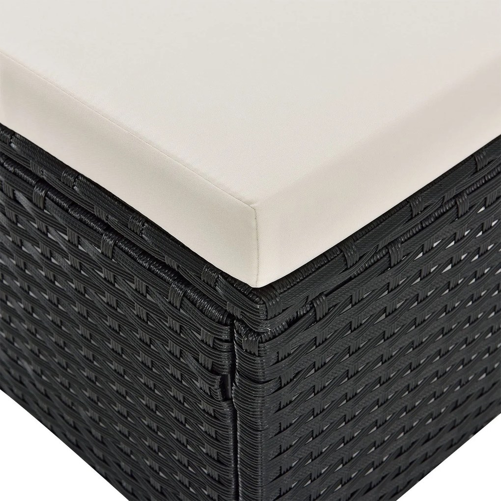 InternetovaZahrada Záhradný ratanový set Manacor - čierny/krémové podušky