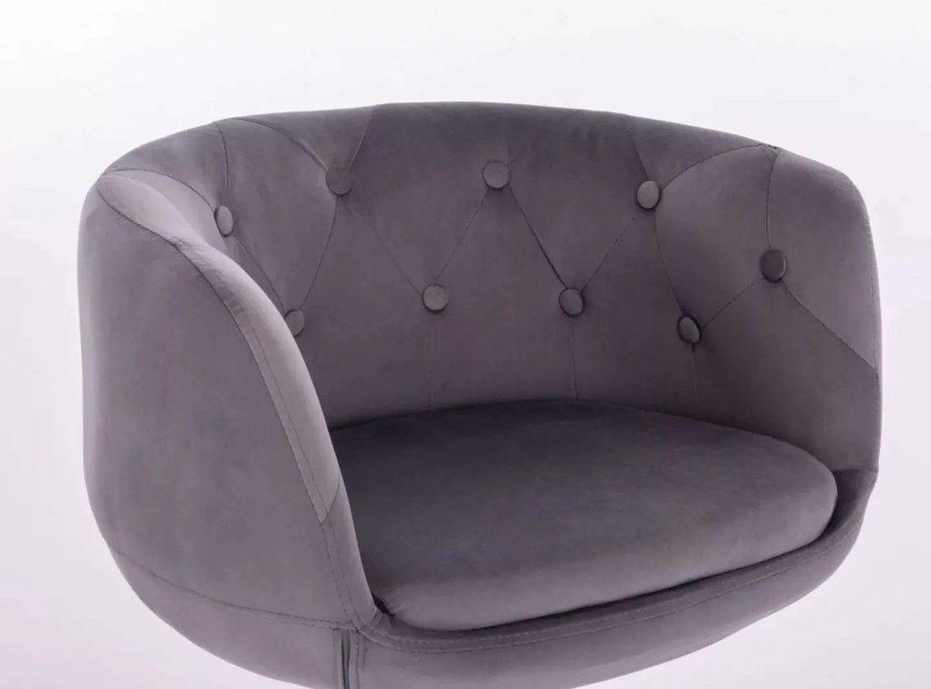 LuxuryForm DESIGN Barová stolička MONTANA VELUR na čiernom tanieri - šedá