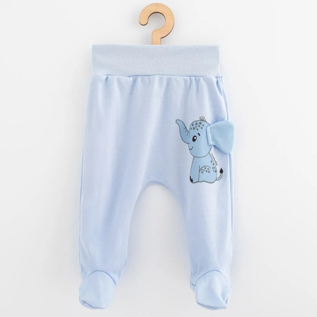 Dojčenské bavlnené polodupačky New Baby Happy Elephant blue, vel. 74 (6-9m)