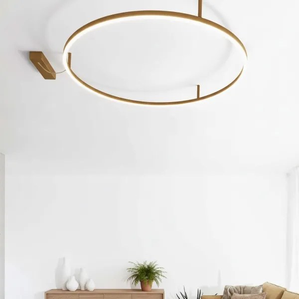 Ideal Lux - LED stropné svietidlo ORACLE SLIM LED/53W/230V 4000K Ø 90 cm zlaté