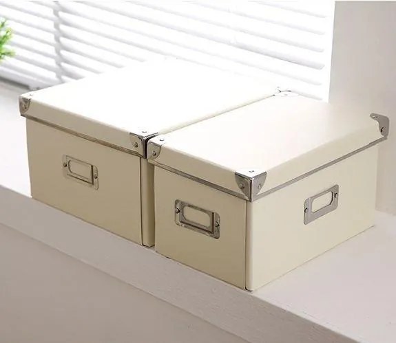 Štýlový skladací papierový úložný box tyrkysový, viac veľkostí 26x13x10 cm