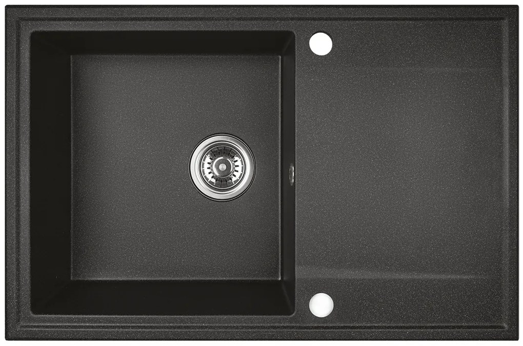 Kuchinox Hunter, 1-komorový granitový drez 670x440x180mm, čierna, LAV-SBU_711T