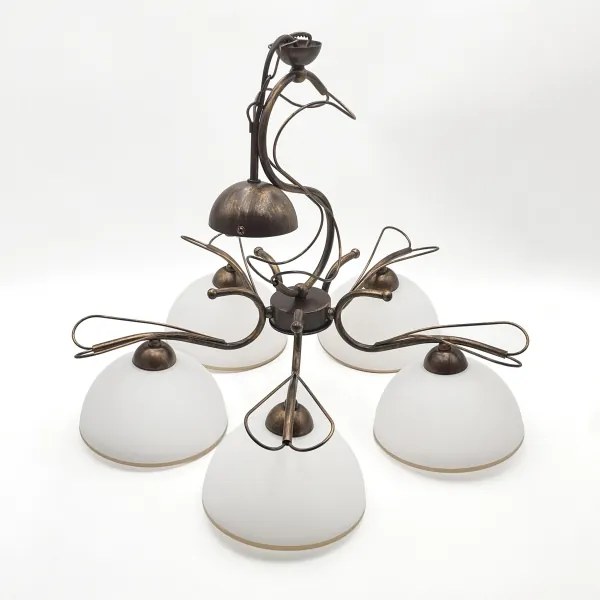Luster na reťazi COBRA 5xE27/60W/230V bronz/patina
