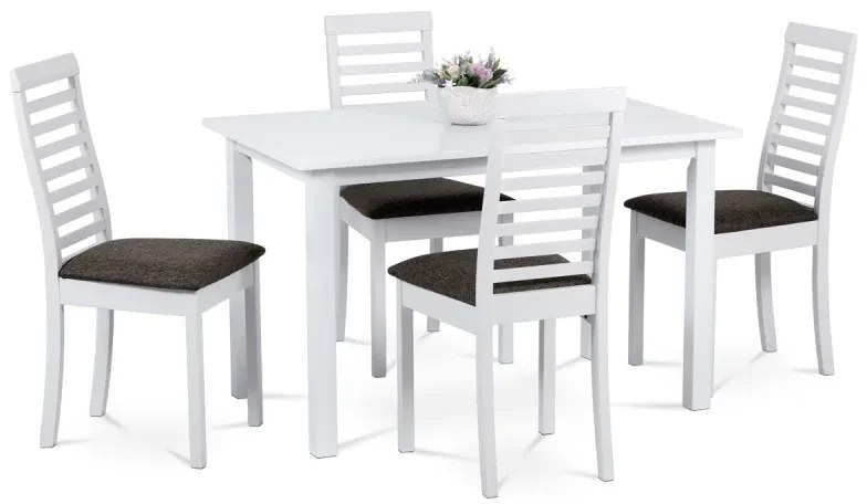 Jídelní set 1+4, rozměr stolu 120x75x75 cm, masiv, bílá